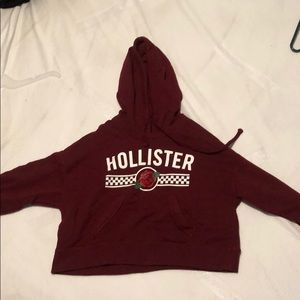 Red Hollister cropped hoodie.